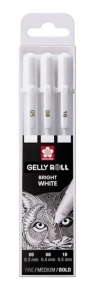 Gelly Roll 3pcs Gel Pen Set (05, 08, 10). White