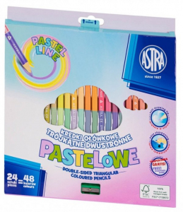 48 colours: Double-sided Astra Pastelowe pencils 24/48
