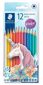 12 colours: Staedtler pastel pencils, hexagonal