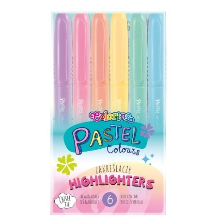6 colours: Colorino pastel highlighters
