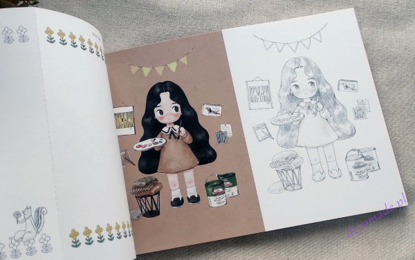 Little Forest Girl's Coloring Postacard Book