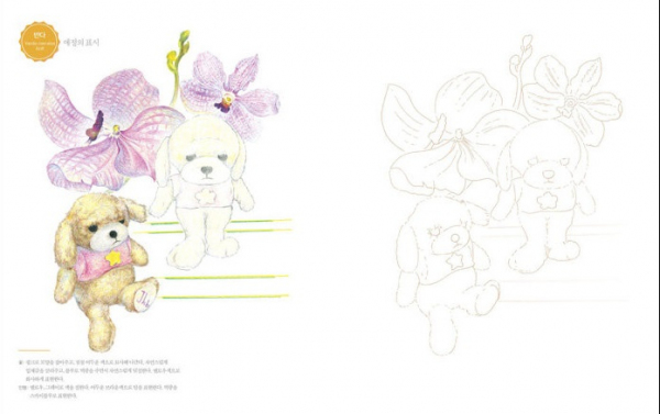 Flower and Doll Art Coloring Book