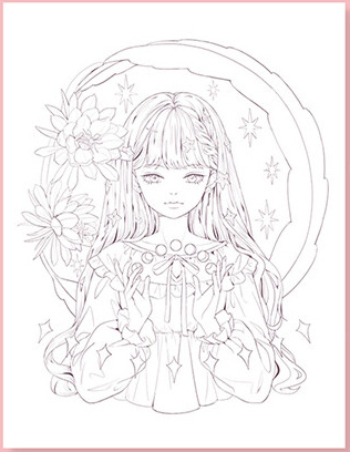 Flowers and Girls vol 3. Coloring Book