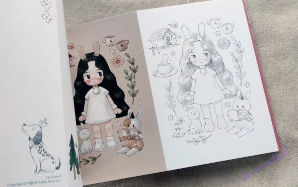 Little Forest Girl's Coloring Postacard Book